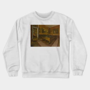 Billiard Room at Menil-Hubert by Edgar Degas Crewneck Sweatshirt